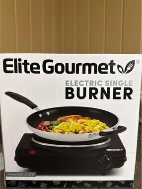 Elite Gourmet ESB-301BF Countertop Single Cast Burner, 1000 Watts Electric